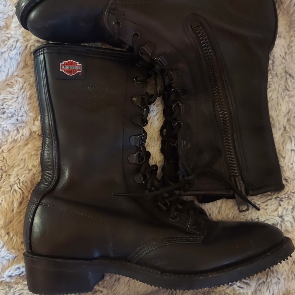 Harley-Davidson Black Leather Ankle Boots